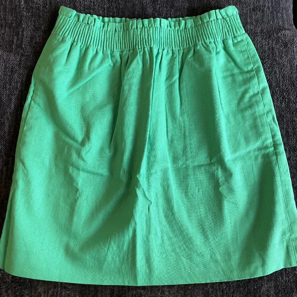 J. Crew Paper Bag Skirt Green size 2 new  w/tags